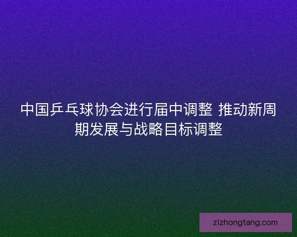 中国乒乓球协会进行届中调整 推动新周期发展与战略目标调整